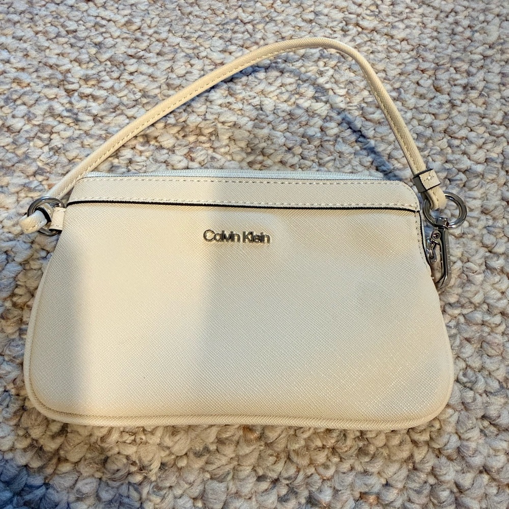 Calvin Klein White Wristlet Clutch